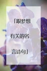 跟梦想有关的名言诗句