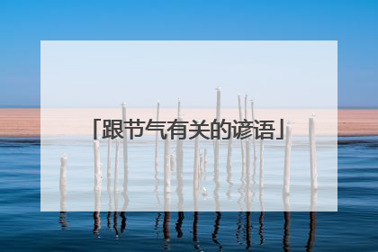 跟节气有关的谚语