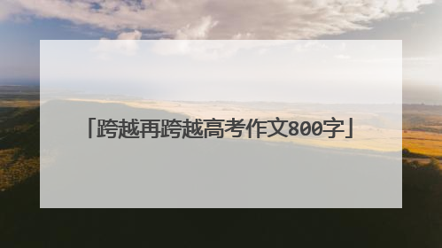 跨越再跨越高考作文800字