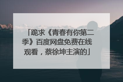 跪求《青春有你第二季》百度网盘免费在线观看，蔡徐坤主演的