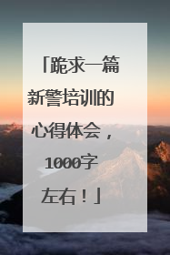 跪求一篇新警培训的心得体会，1000字左右！