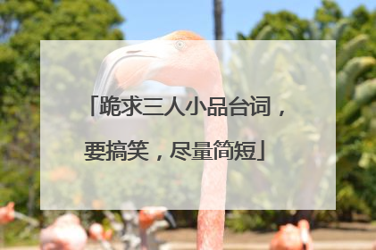 跪求三人小品台词,要搞笑,尽量简短