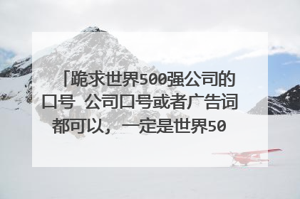 跪求世界500强公司的口号 公司口号或者广告词都可以, 一定是世界500强的,要英文版的