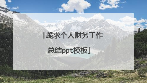 跪求个人财务工作总结ppt模板