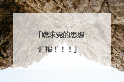 跪求党的思想汇报！！！