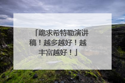 跪求希特勒演讲稿！越多越好！越丰富越好！