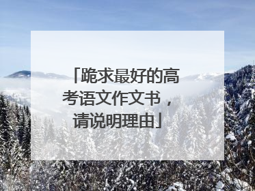 跪求最好的高考语文作文书，请说明理由