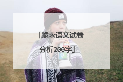 跪求语文试卷分析200字