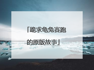 跪求龟兔赛跑的原版故事