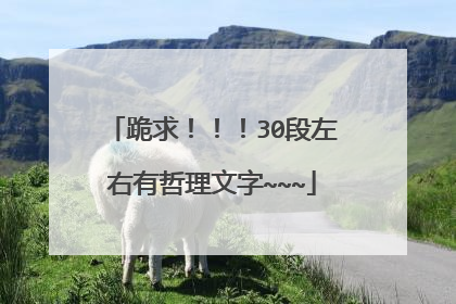 跪求！！！30段左右有哲理文字~~~