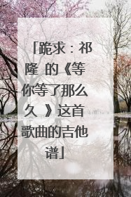 跪求:祁隆 的《等你等了那么久 》这首歌曲的吉他谱