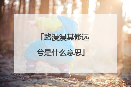 路漫漫其修远兮是什么意思