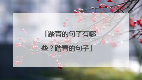踏青的句子有哪些？踏青的句子