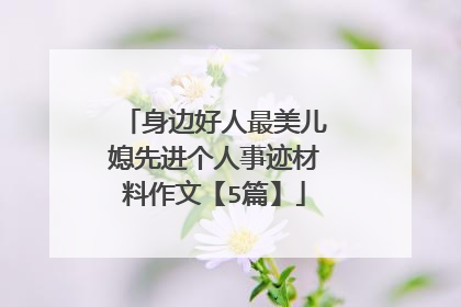 身边好人最美儿媳先进个人事迹材料作文【5篇】
