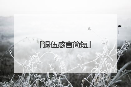 退伍感言简短