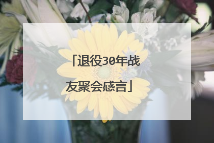 退役30年战友聚会感言