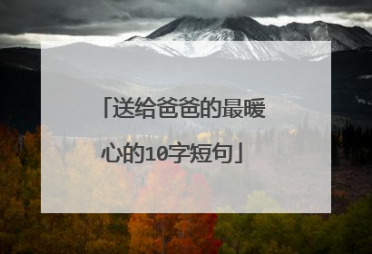 送给爸爸的最暖心的10字短句