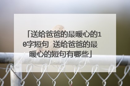 送给爸爸的最暖心的10字短句 送给爸爸的最暖心的短句有哪些
