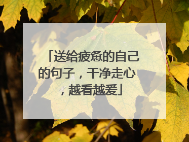 送给疲惫的自己的句子，干净走心，越看越爱