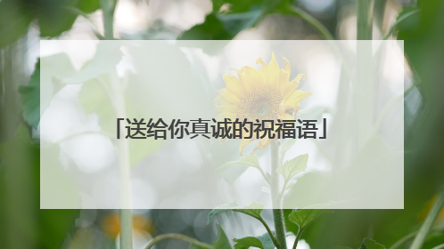 送给你真诚的祝福语