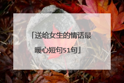 送给女生的情话最暖心短句51句