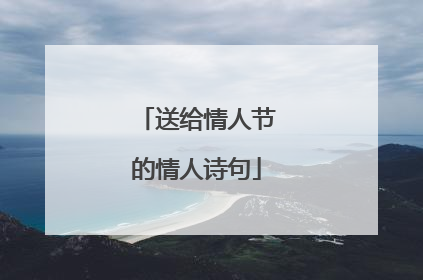 送给情人节的情人诗句