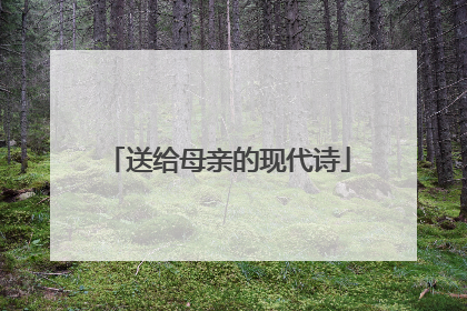送给母亲的现代诗