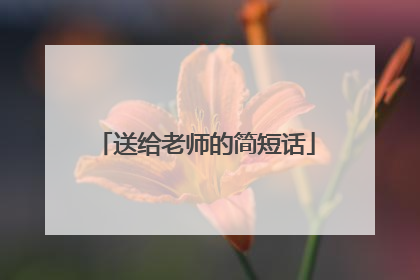 送给老师的简短话