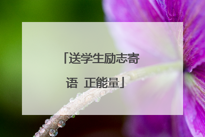 送学生励志寄语 正能量