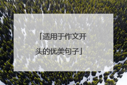 适用于作文开头的优美句子