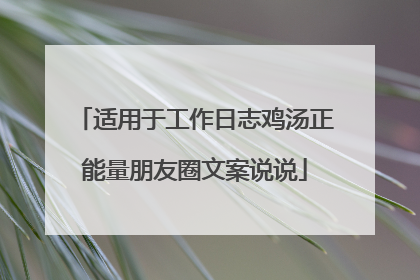 适用于工作日志鸡汤正能量朋友圈文案说说