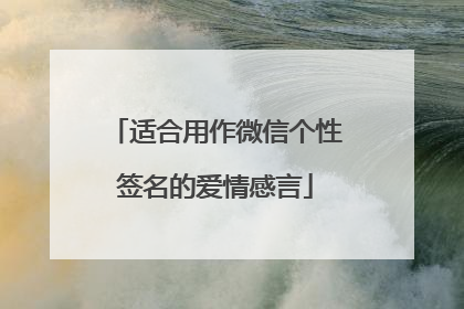 适合用作微信个性签名的爱情感言