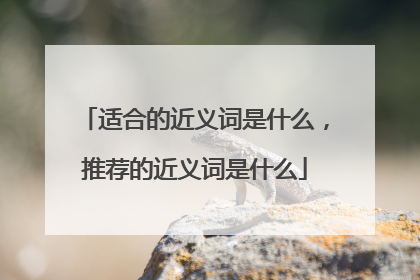 适合的近义词是什么，推荐的近义词是什么