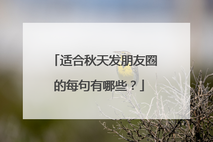 适合秋天发朋友圈的每句有哪些?