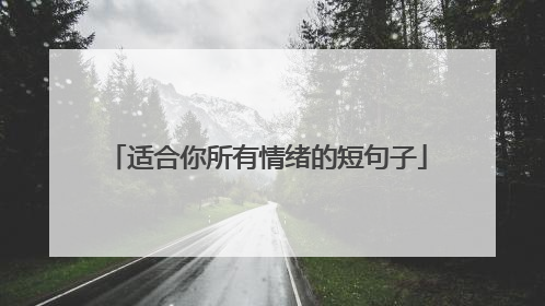适合你所有情绪的短句子
