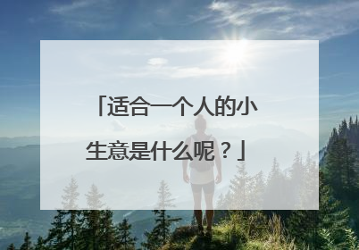 适合一个人的小生意是什么呢？
