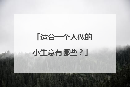 适合一个人做的小生意有哪些？