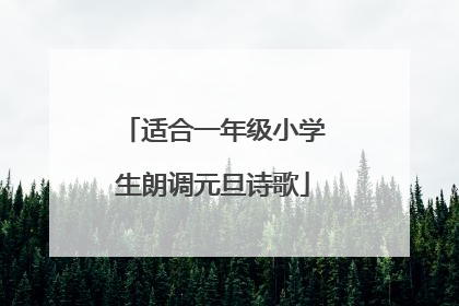 适合一年级小学生朗调元旦诗歌
