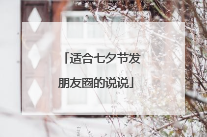 适合七夕节发朋友圈的说说