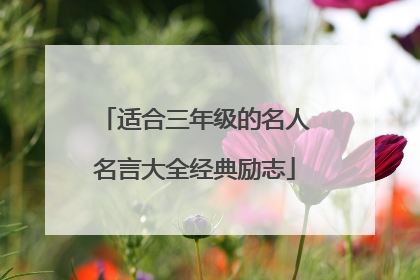 适合三年级的名人名言大全经典励志