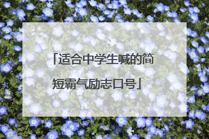 适合中学生喊的简短霸气励志口号