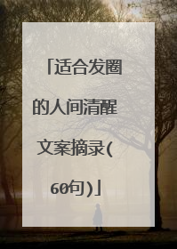 适合发圈的人间清醒文案摘录(60句)