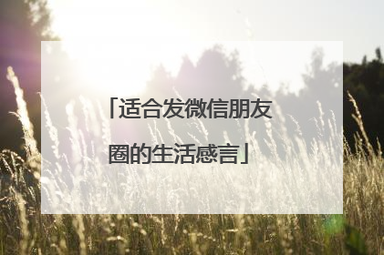 适合发微信朋友圈的生活感言