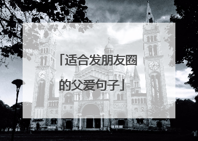 适合发朋友圈的父爱句子
