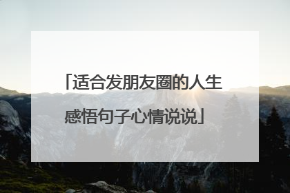 适合发朋友圈的人生感悟句子心情说说