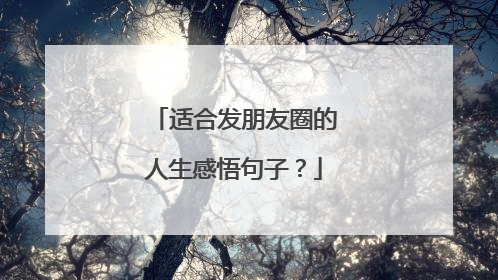 适合发朋友圈的人生感悟句子?