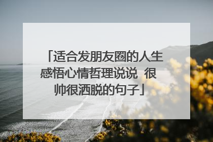 适合发朋友圈的人生感悟心情哲理说说 很帅很洒脱的句子