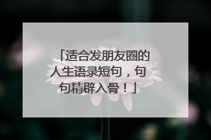 适合发朋友圈的人生语录短句,句句精辟入骨!