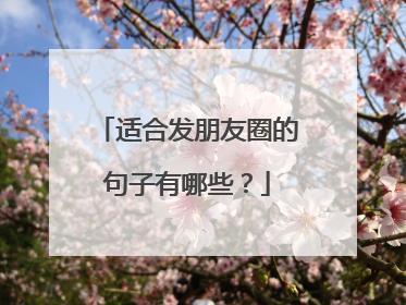 适合发朋友圈的句子有哪些？