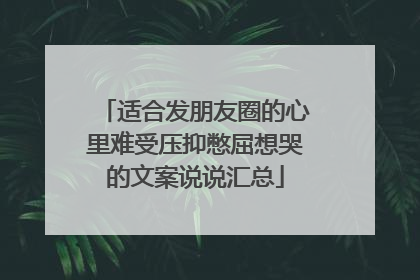 适合发朋友圈的心里难受压抑憋屈想哭的文案说说汇总